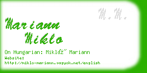 mariann miklo business card